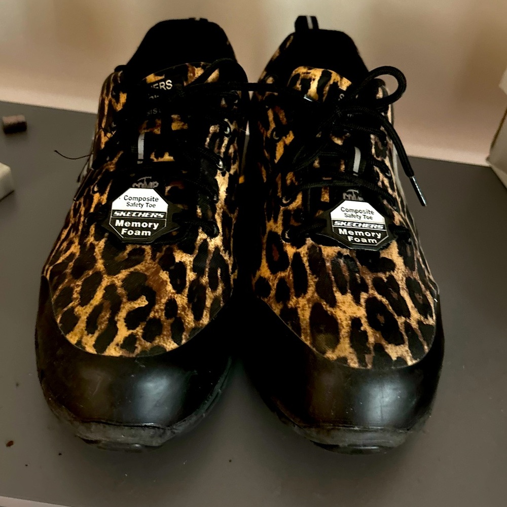 Sketchers, steel toe, memory foam sneakers
